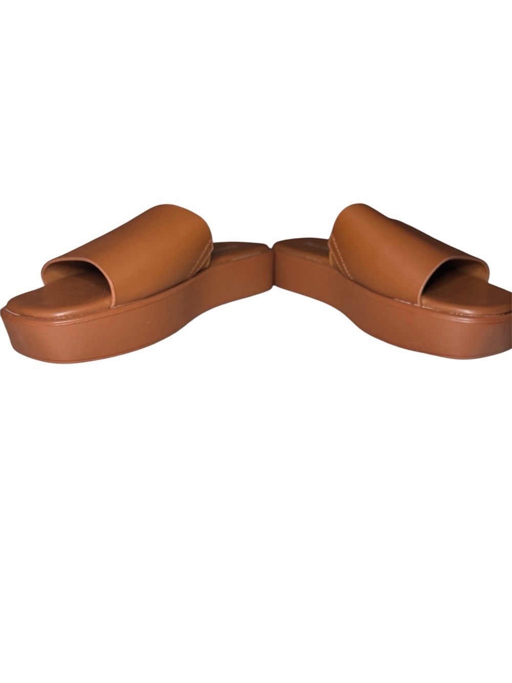 Pierre Dumas Tan Platform Slide Sandals - Picture 5 of 7